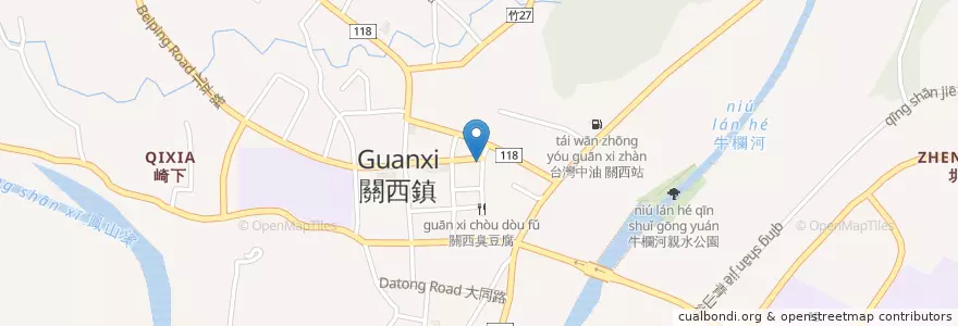Mapa de ubicacion de 囗尢咕麵 en Тайвань, Тайвань, Уезд Синьчжу, 關西鎮.