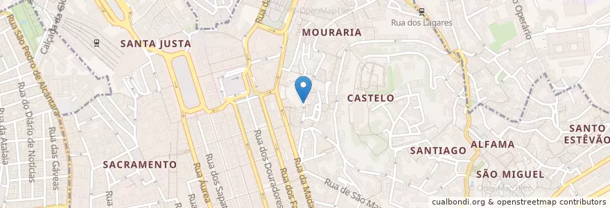 Mapa de ubicacion de Tasco do Mitra en ポルトガル, Área Metropolitana De Lisboa, Lisboa, Grande Lisboa, リスボン, Santa Maria Maior.