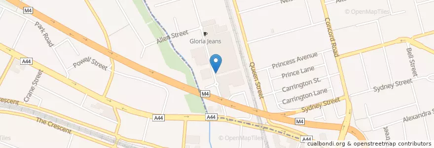 Mapa de ubicacion de Zenja Cafe Bar en Australia, New South Wales, Strathfield Municipal Council, Sydney.