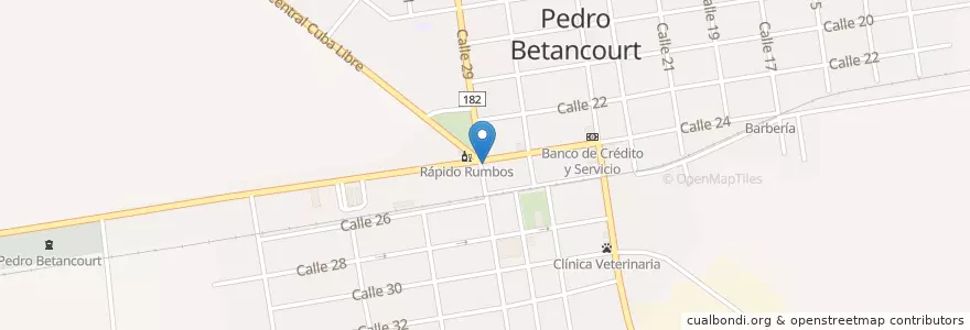 Mapa de ubicacion de Pizzería & Cafetería en 古巴, Matanzas, Pedro Betancourt.