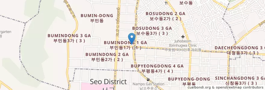 Mapa de ubicacion de 시골한방돼지국밥 en کره جنوبی, بوسان, 서구, 부민동.