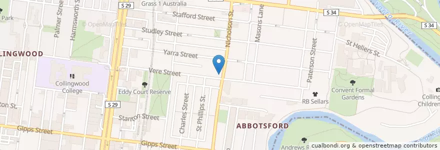 Mapa de ubicacion de Park Hotel en オーストラリア, ビクトリア, City Of Yarra.
