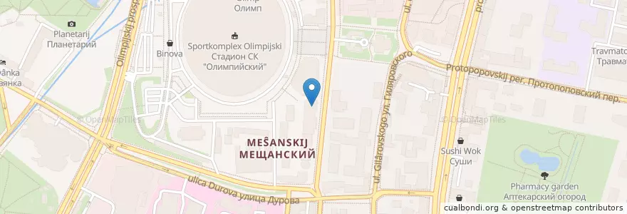 Mapa de ubicacion de Крафтмен en Rusland, Centraal Federaal District, Moskou, Центральный Административный Округ, Мещанский Район.