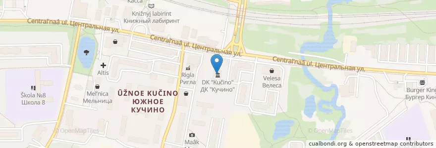Mapa de ubicacion de Кинодворик en Rusia, Центральный Федеральный Округ, Московская Область, Городской Округ Балашиха.