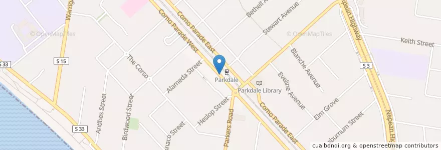 Mapa de ubicacion de Station Stop Cafe en Australie, Victoria, City Of Kingston.