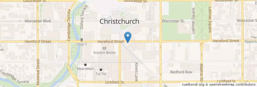 Mapa de ubicacion de Hell en Nueva Zelanda, Canterbury, Christchurch City, Linwood-Central-Heathcote Community.