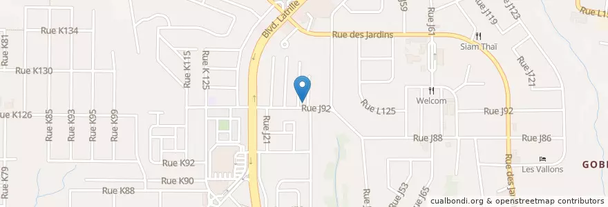 Mapa de ubicacion de Pam's en コートジボワール, アビジャン, Cocody.