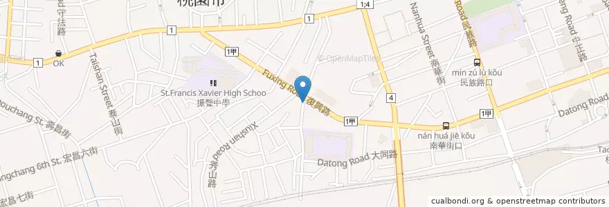 Mapa de ubicacion de 格上租車 en Taiwan, 桃園市, 桃園區.