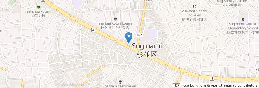 Mapa de ubicacion de ガスト en Japon, Tokyo, 杉並区.