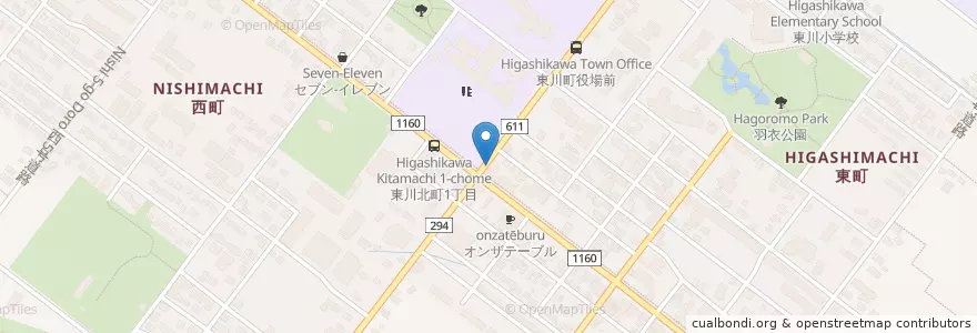 Mapa de ubicacion de しのバーガー en Jepun, 北海道, 上川総合振興局, 上川郡(石狩国), 東川町.