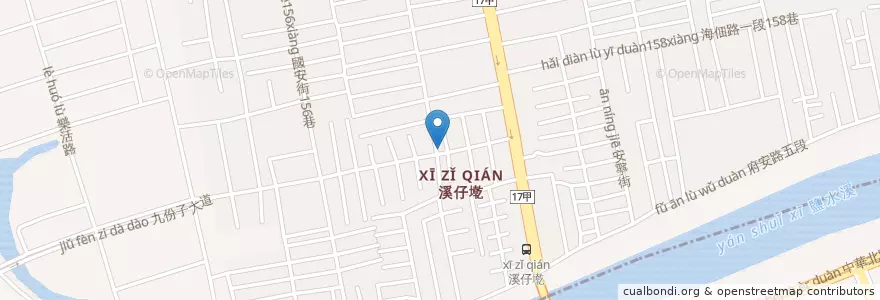 Mapa de ubicacion de 東陽土魠魚羹 en 臺灣, 臺南市, 安南區.