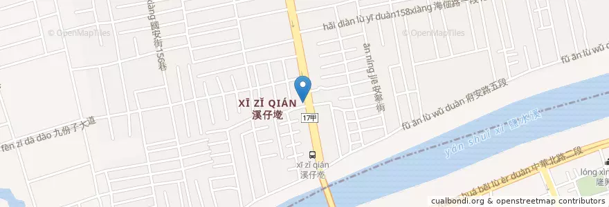 Mapa de ubicacion de 台北四海豆漿 en Taïwan, Tainan, District De Annan.