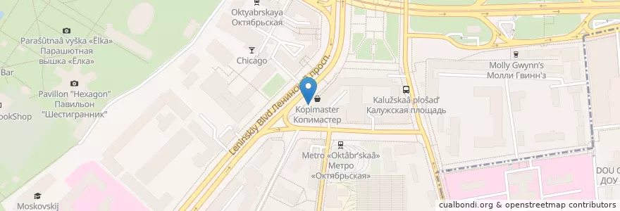 Mapa de ubicacion de Мистер картошка en Russia, Distretto Federale Centrale, Москва, Центральный Административный Округ, Район Якиманка.
