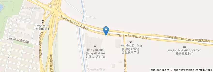 Mapa de ubicacion de 真功夫 en الصين, غوانغدونغ, 广州市, 天河区, 天园街道.