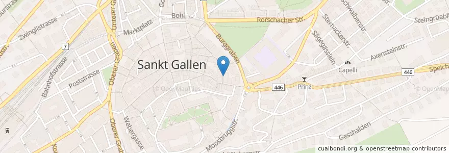 Mapa de ubicacion de Birreria en 瑞士, Sankt Gallen, Wahlkreis St. Gallen, St. Gallen.