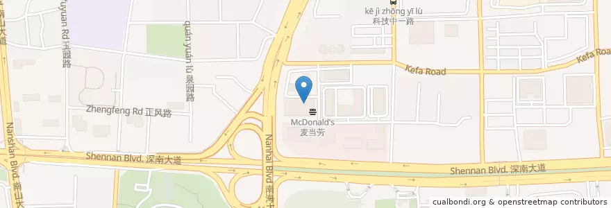 Mapa de ubicacion de 星巴克 en Chine, Guangdong, Shenzhen, 南山区, 粤海街道.