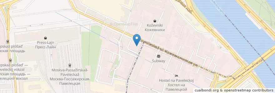 Mapa de ubicacion de Бургер Кинг en Rusia, Distrito Federal Central, Москва, Distrito Administrativo Central, Район Замоскворечье.
