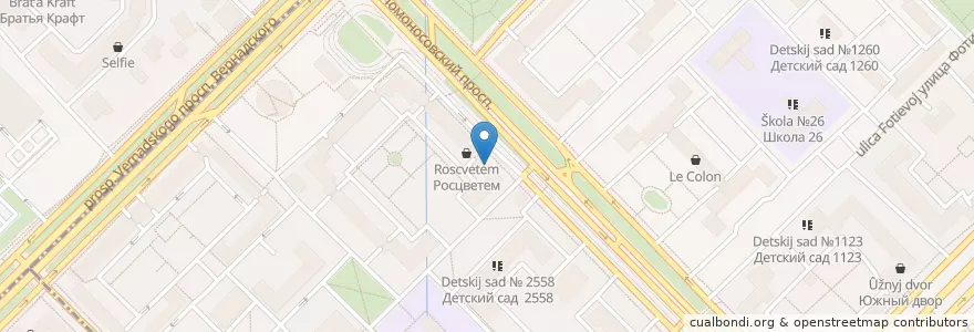 Mapa de ubicacion de Горздрав en Rusia, Distrito Federal Central, Москва, Гагаринский Район.