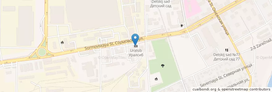 Mapa de ubicacion de Уралсиб en ロシア, 南部連邦管区, クラスノダール地方, Городской Округ Краснодар.