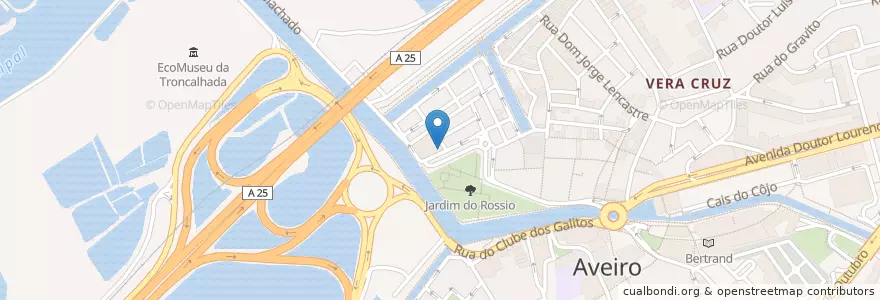 Mapa de ubicacion de Restaurante Bacalhau & Afins en ポルトガル, Aveiro, Centro, Baixo Vouga, Aveiro, Glória E Vera Cruz.