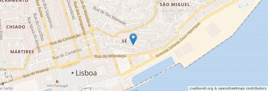 Mapa de ubicacion de Duetos da Sé en Portogallo, Lisbona, Grande Lisboa, Lisbona, Santa Maria Maior.