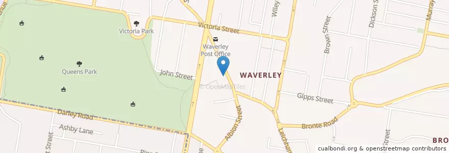 Mapa de ubicacion de Vacanza Pizzeria en 오스트레일리아, New South Wales, Waverley Council, 시드니.