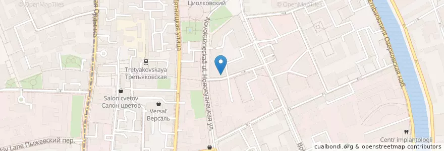 Mapa de ubicacion de Клиника здоровья en Rusland, Centraal Federaal District, Moskou, Центральный Административный Округ, Район Замоскворечье.