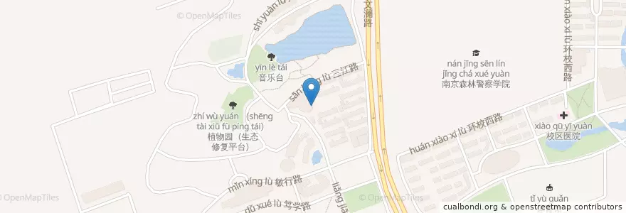 Mapa de ubicacion de 菜鸟驿站（快递代收） en چین, جیانگسو, نانجینگ, 栖霞区.