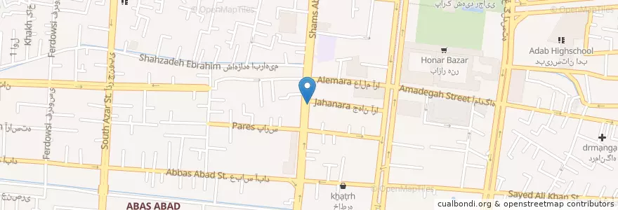 Mapa de ubicacion de دکتر مشتاقیان en 伊朗, استان اصفهان, شهرستان اصفهان, بخش مرکزی شهرستان اصفهان, اصفهان.