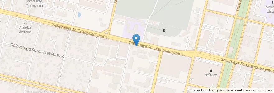 Mapa de ubicacion de Столовая CHICO en Rusia, Южный Федеральный Округ, Krai De Krasnodar, Городской Округ Краснодар.