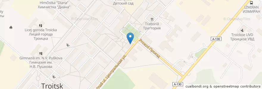 Mapa de ubicacion de Мосаптека en Rússia, Distrito Federal Central, Москва, Троицкий Административный Округ, Городской Округ Троицк.