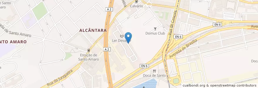 Mapa de ubicacion de Burger Factory en Portugal, Aire Métropolitaine De Lisbonne, Lisbonne, Grande Lisboa, Alcântara.
