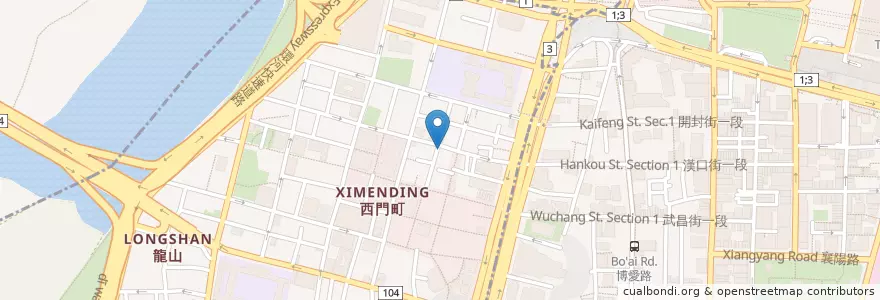 Mapa de ubicacion de 永和豆漿大王 en تایوان, 新北市, تایپه, 萬華區.