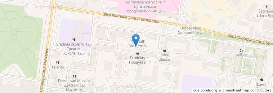 Mapa de ubicacion de Академия талантов en Russie, District Fédéral De L'Oural, Oblast De Sverdlovsk, Городской Округ Екатеринбург.