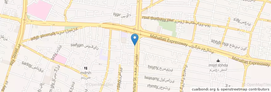 Mapa de ubicacion de پیتزا فراز en ایران, استان تهران, شهرستان تهران, تهران, بخش مرکزی شهرستان تهران.