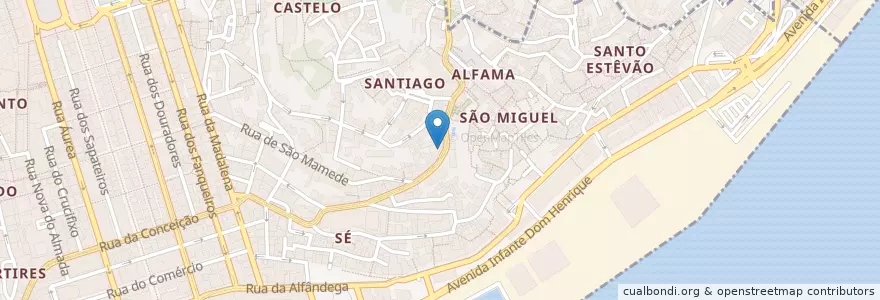 Mapa de ubicacion de Pastel Do Fado en Португалия, Лиссабон, Grande Lisboa, Лиссабон, Santa Maria Maior.