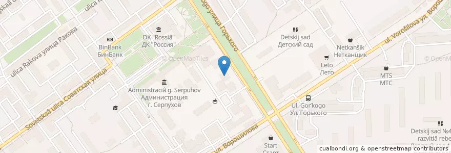 Mapa de ubicacion de Возрождение en ロシア, 中央連邦管区, モスクワ州, Городской Округ Серпухов.
