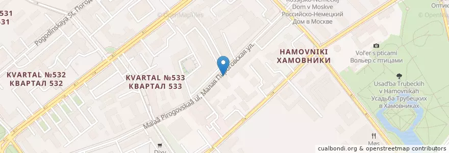 Mapa de ubicacion de О ле en 俄罗斯/俄羅斯, Центральный Федеральный Округ, Москва, Центральный Административный Округ, Район Хамовники.