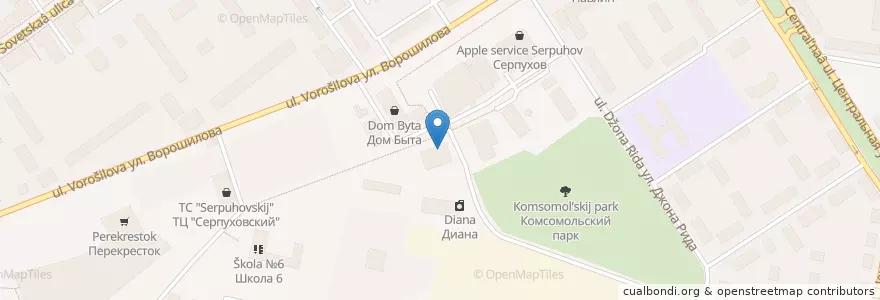 Mapa de ubicacion de Портал en روسيا, Центральный Федеральный Округ, محافظة موسكو, Городской Округ Серпухов.