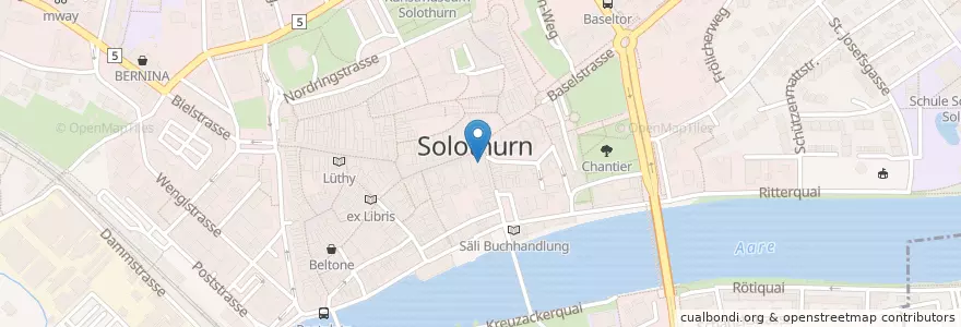 Mapa de ubicacion de La Couronne en Suíça, Solothurn, Amtei Solothurn-Lebern, Bezirk Solothurn, Solothurn.