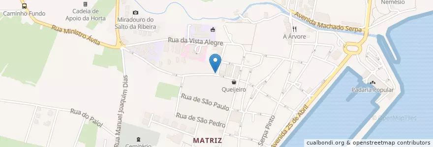 Mapa de ubicacion de Salão do Reino das Testemunhas de Jeová en ポルトガル, アゾレス諸島, Faial, Horta.