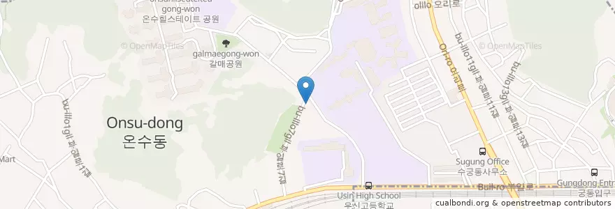 Mapa de ubicacion de 동산교회 en 대한민국, 서울, 구로구, 수궁동.