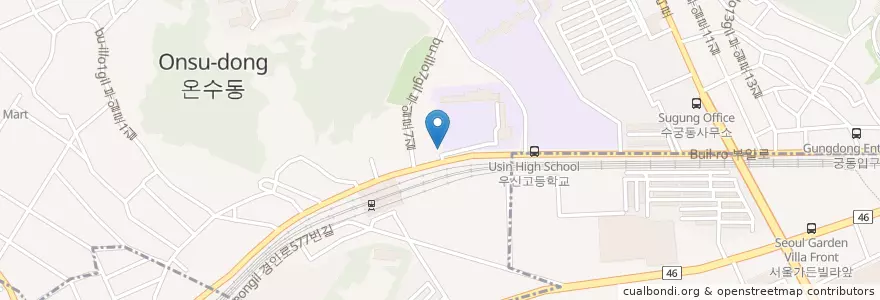 Mapa de ubicacion de 셀프손세차 en Südkorea, Seoul, 구로구, 수궁동.