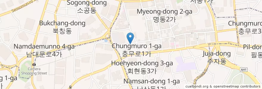 Mapa de ubicacion de 육통령 en 대한민국, 서울, 중구.