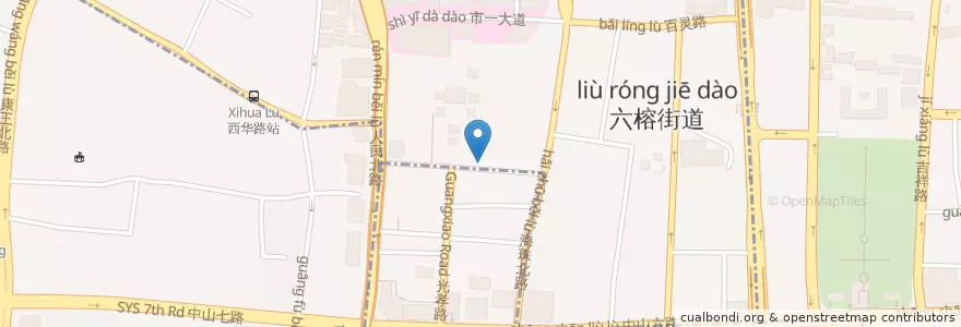 Mapa de ubicacion de -cheap vegan restaurant- en Chine, Guangdong, Canton, 越秀区.