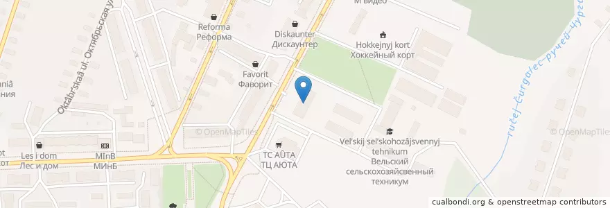 Mapa de ubicacion de Sberbank en Russia, Northwestern Federal District, Arkhangelsk Oblast, Velsky District, Вельское Городское Поселение.