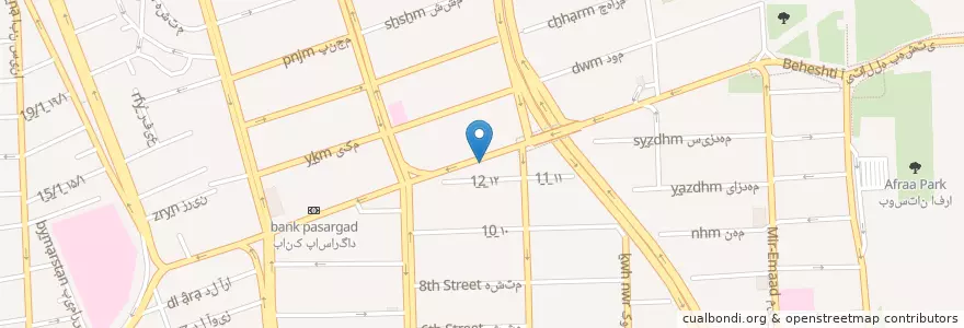 Mapa de ubicacion de داروخانه شبانه روزی عباس آباد en Irán, Teherán, شهرستان تهران, Teherán, بخش مرکزی شهرستان تهران.