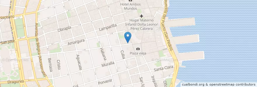 Mapa de ubicacion de Mango en Küba, La Habana, La Habana Vieja.