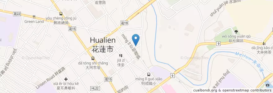 Mapa de ubicacion de 一碗小 en 臺灣, 臺灣省, 花蓮縣, 花蓮市.