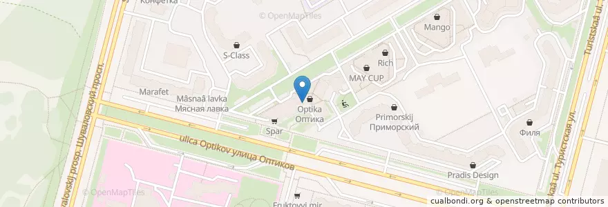 Mapa de ubicacion de GoodBeer en Rusland, Северо-Западный Федеральный Округ, Oblast Leningrad, Sint-Petersburg, Приморский Район, Округ № 65.